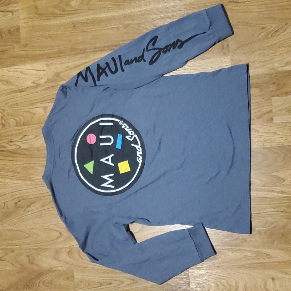 Maui and Sons Long Sleeve T Shirt Nens Size S Dusty Blue